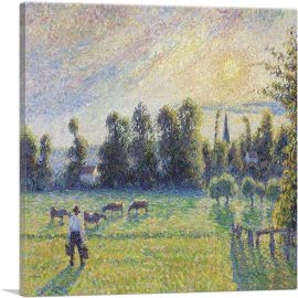 Pasture Sunset Eragny 1890-1-Panel-12x12x1.5 Thick