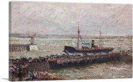 Ship Entering The Harbor At Le Havre 1903-1-Panel-12x8x.75 Thick