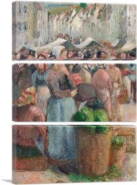 The Gisors Market Grande-Rue 1885-3-Panels-90x60x1.5 Thick