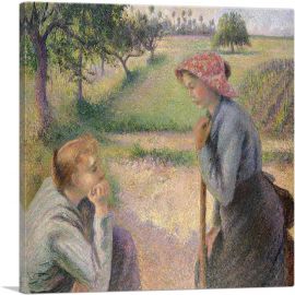 Two Young Peasant Women 1891-1-Panel-18x18x1.5 Thick