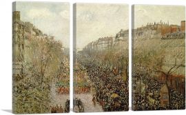 Boulevard Montmartre Mardi Gras 1897-3-Panels-60x40x1.5 Thick
