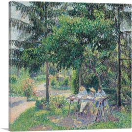Children Sitting In The Garden In Eragny-1-Panel-18x18x1.5 Thick