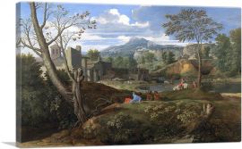 Landscape With Buildings 1648-1-Panel-26x18x1.5 Thick