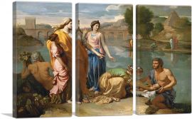 Moses Saved From The Water 1638-3-Panels-60x40x1.5 Thick