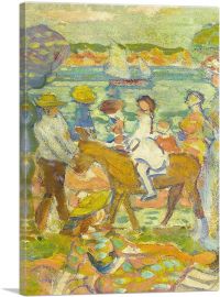 Group of Figures With Donkey 1915-1-Panel-26x18x1.5 Thick