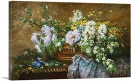 Flowers in a Basket 1900-1-Panel-12x8x.75 Thick