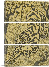 Tiger in the Jungle 1893 (2)-3-Panels-60x40x1.5 Thick
