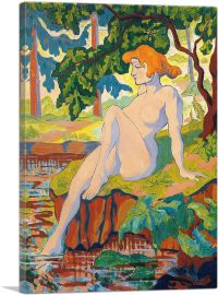 Bather Dipping Her Foot 1900-1-Panel-12x8x.75 Thick