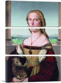 Portrait of a Lady with a Unicorn 1506-3-Panels-60x40x1.5 Thick
