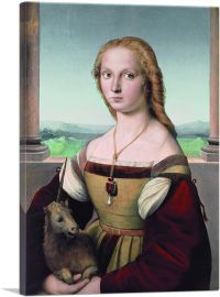 Portrait of a Lady with a Unicorn 1506-1-Panel-18x12x1.5 Thick