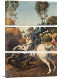 Saint George and the Dragon 1506-3-Panels-90x60x1.5 Thick