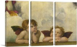 Sistine Madonna - Two Angels Detail - Rectangular 1513-3-Panels-60x40x1.5 Thick