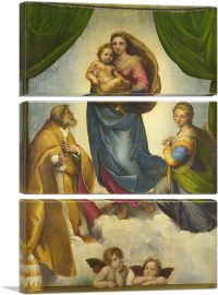 Sistine Madonna 1513-3-Panels-60x40x1.5 Thick