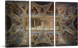 Ceiling of Constantine Sala di Costantino Vatican Museums-3-Panels-60x40x1.5 Thick