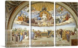 Disputation of the Holy Sacrament 1510-3-Panels-90x60x1.5 Thick