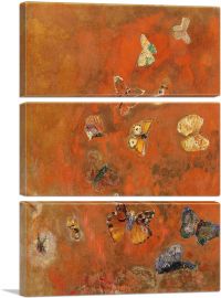 Evocation of Butterflies 1912-3-Panels-90x60x1.5 Thick