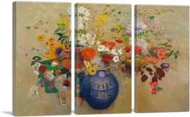 Flowers 1909-3-Panels-90x60x1.5 Thick