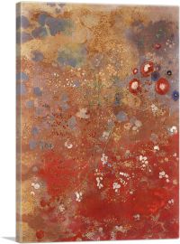 Red Flower - Floral Field-1-Panel-12x8x.75 Thick