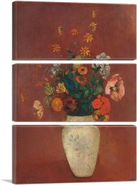 Bouquet in a Chinese Vase 1914-3-Panels-90x60x1.5 Thick