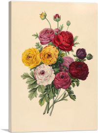 Red Pink and Yellow Roses-1-Panel-18x12x1.5 Thick