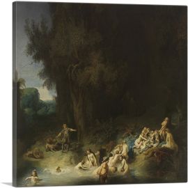 Diana Bathing with her Nymphs with Actaeon and Callisto 1634-1-Panel-18x18x1.5 Thick