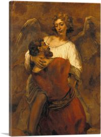 Jacob Wrestling with the Angel 1659-1-Panel-18x12x1.5 Thick