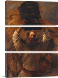 Moses with the Ten Commandments 1659-3-Panels-90x60x1.5 Thick
