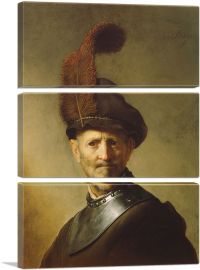 Old Man In Military Costume 1631-3-Panels-60x40x1.5 Thick