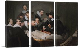 The Anatomy Lesson of Dr Nicolaes Tulp 1632-3-Panels-60x40x1.5 Thick