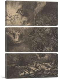 The Angel Appearing to the Shepherds 1634-3-Panels-60x40x1.5 Thick