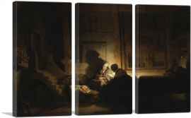 The Holy Family by Night 1642-3-Panels-60x40x1.5 Thick