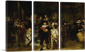 The Night Watch 1642-3-Panels-60x40x1.5 Thick