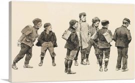 Newsboys Waiting For Delivery Time 1894-1-Panel-12x8x.75 Thick