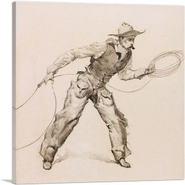 Snapping A Rope On A Horse's Foot-1-Panel-26x26x.75 Thick