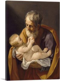 Saint Joseph And The Christ Child-1-Panel-18x12x1.5 Thick