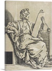 Seated Sibyl With Tablet 1640-1-Panel-18x12x1.5 Thick