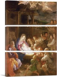 The Nativity At Night 1640-3-Panels-60x40x1.5 Thick