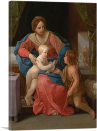 Virgin And Child With Saint John The Baptist 1640-1-Panel-18x12x1.5 Thick
