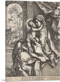 Virgin Seated With Christ Child On Her Lap 1600-1-Panel-18x12x1.5 Thick