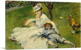 Madame Monet with Her Son and a Rooster 1874-1-Panel-18x12x1.5 Thick