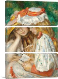 Two Girls Reading 1891-3-Panels-60x40x1.5 Thick