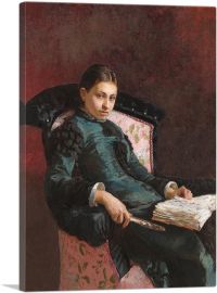 Portrait Of The Artist's Wife Vera Repin-1-Panel-26x18x1.5 Thick
