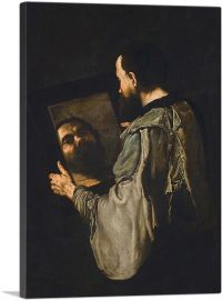 A Philosopher Looking Into a Mirror-1-Panel-12x8x.75 Thick