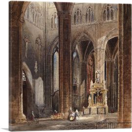 Interior Of Amiens Cathedral 1827-1-Panel-12x12x1.5 Thick