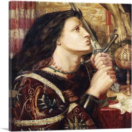 Joan of Arc Kissing Sword of Deliverance-1-Panel-18x18x1.5 Thick