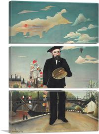 Self Portrait From Lile Saint Louis Greeting Card 1890-3-Panels-90x60x1.5 Thick
