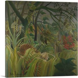 Tiger in a Tropical Storm - Surprised 1891-1-Panel-12x12x1.5 Thick