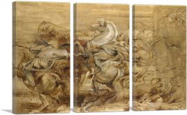 Sketch for the Lion Hunt 1615-3-Panels-60x40x1.5 Thick