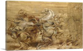 Sketch for the Lion Hunt 1615-1-Panel-18x12x1.5 Thick
