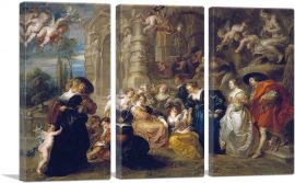 The Garden of Love 1634-3-Panels-60x40x1.5 Thick
